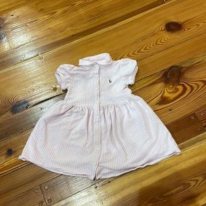 Ralph Lauren Striped Oxford Pink Dress 18 month